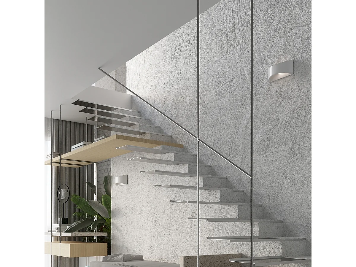 Appliques Litte moderne en céramique - 1 sources lumineuses 4000K - L.31,5 x H.14,5 cm - blanc