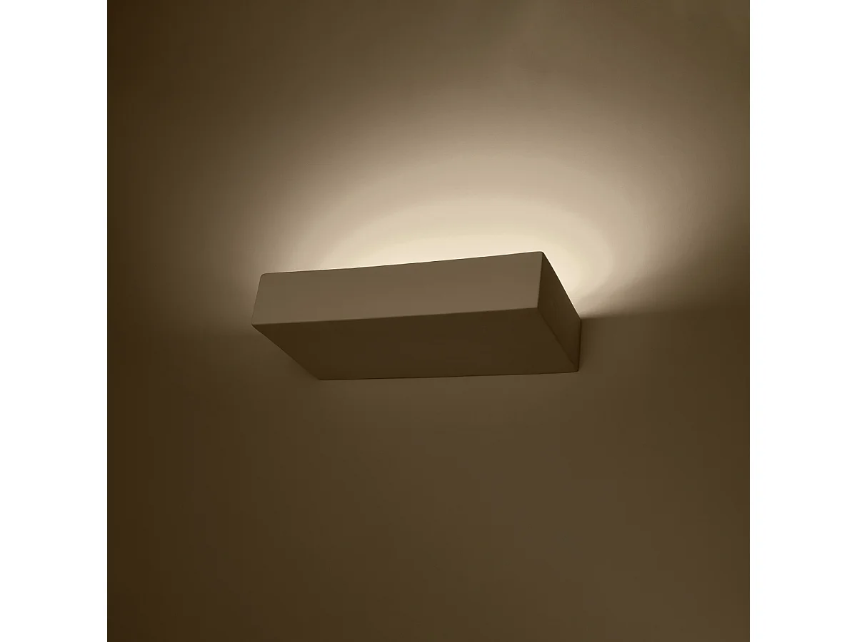 Appliques Flain moderne en céramique - 2 sources lumineuses 4000K - L.31 x H.6,5 cm - blanc