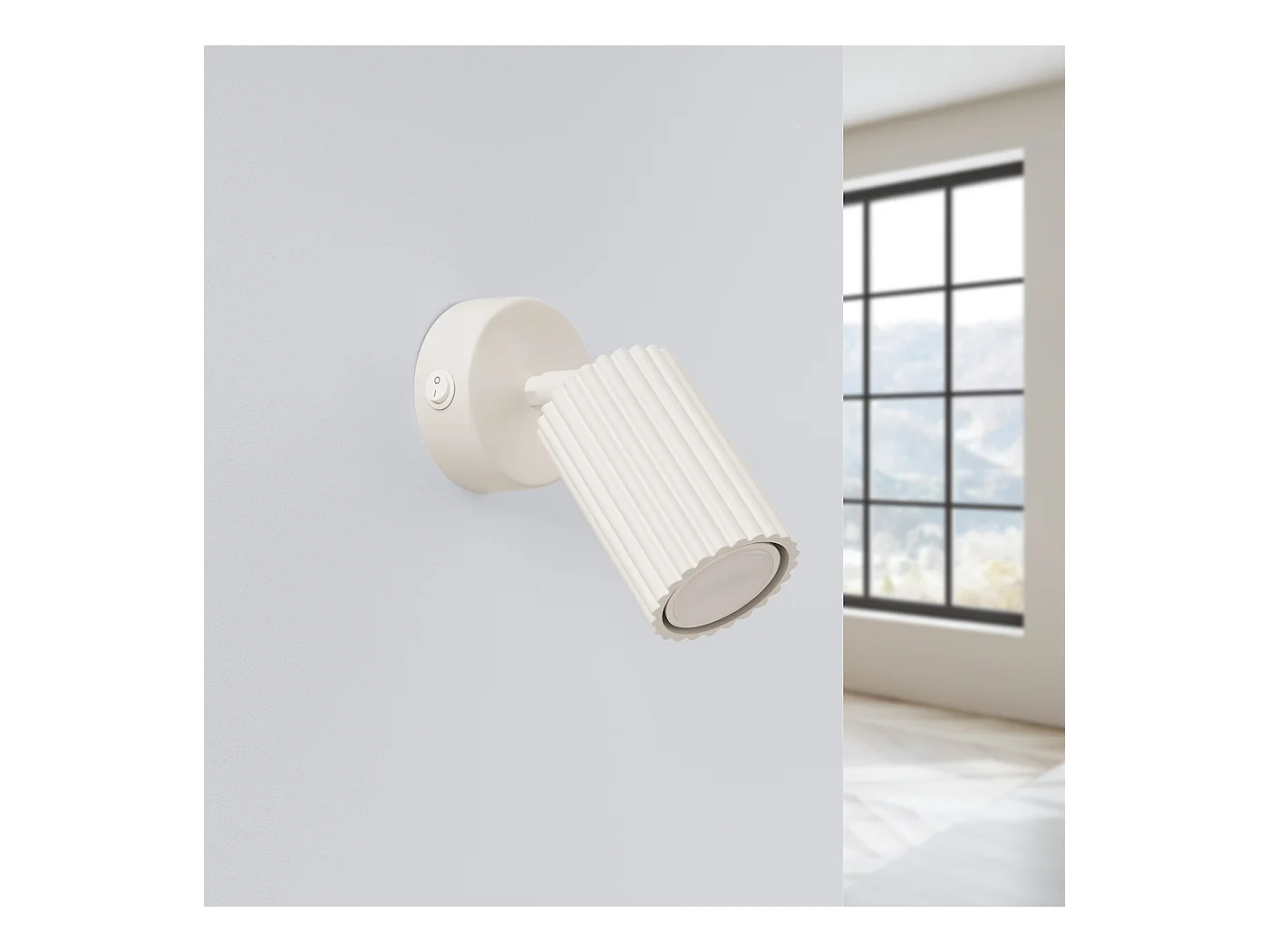 Wandleuchte Gloow minimalistisch aus  Aluminium - 1 lichtquellen 3000K - L.8 x H. cm - Beige