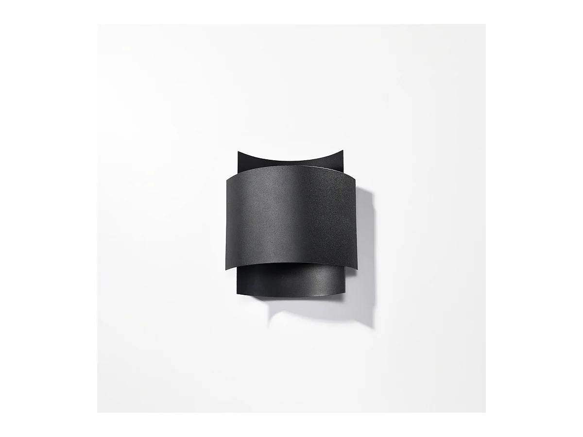 Candeeiros de parede Influx industrial, aço - 1 fontes de luz 3000K - L.22 x H.23 cm - preto