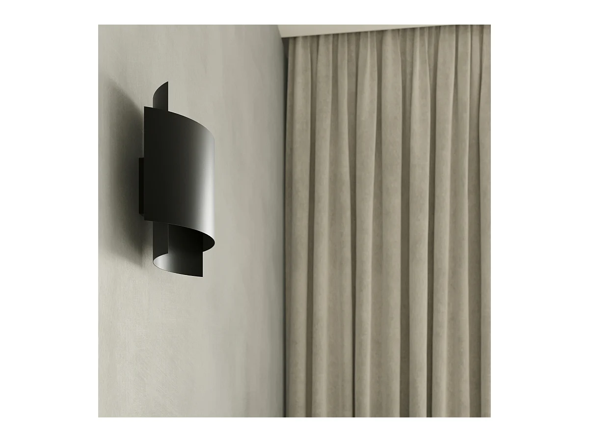 Candeeiros de parede Influx industrial, aço - 1 fontes de luz 3000K - L.22 x H.23 cm - preto