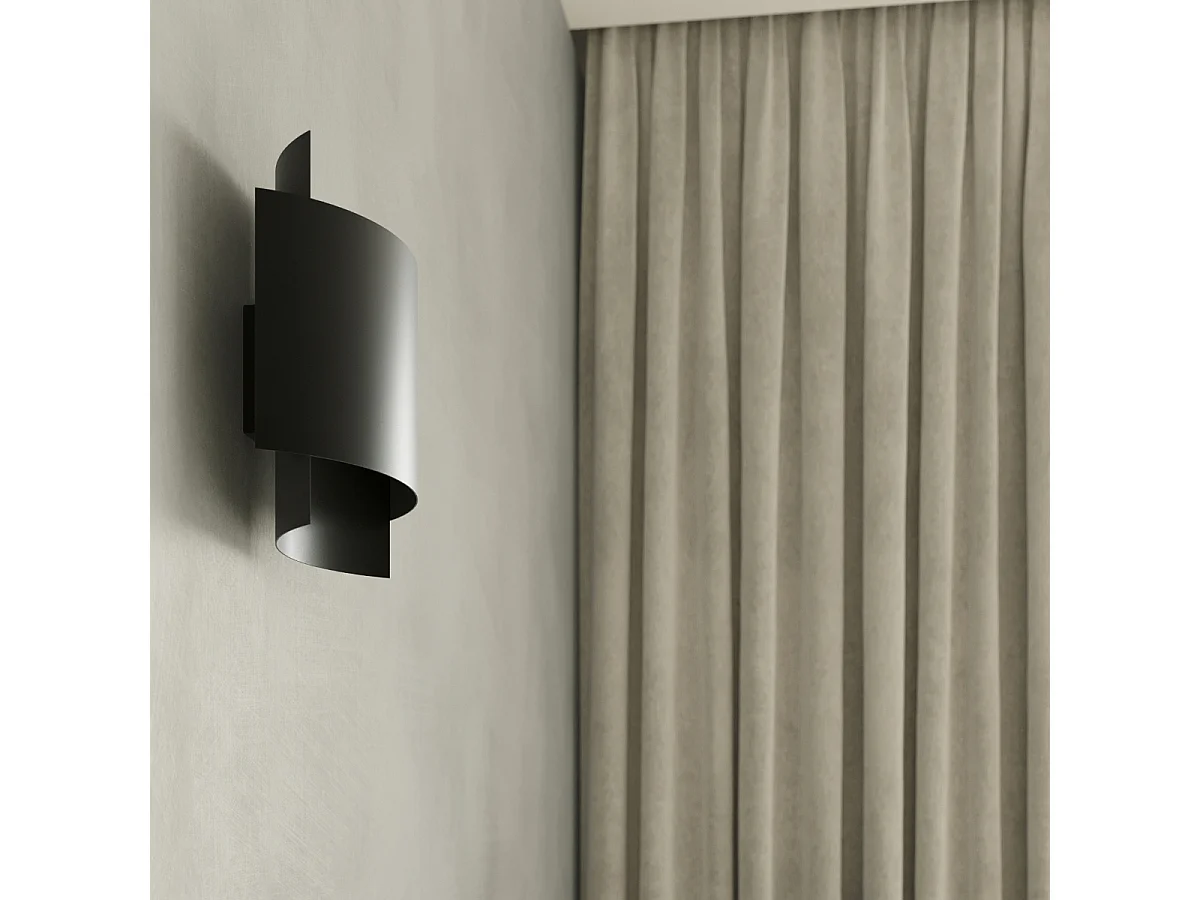 Wandlampen Influx industrieel van  - 1 lichtbronnen 3000K - L.22 x H.23 cm - zwart