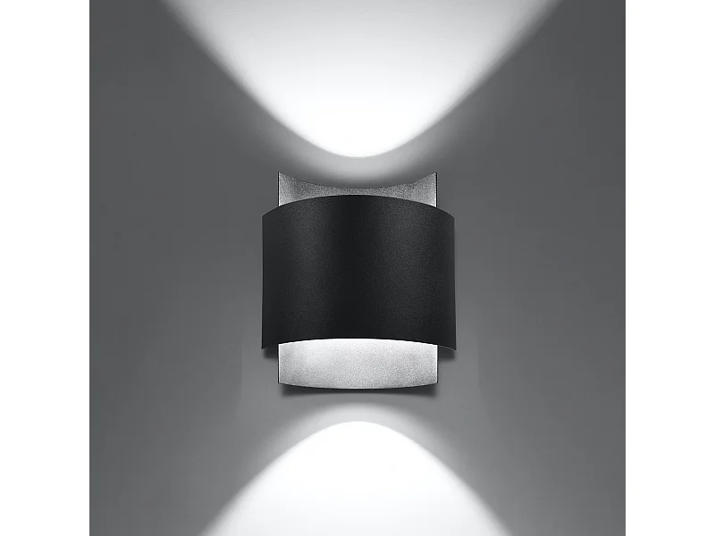 Wandlampen Influx industriell aus  Stahl - 1 lichtquellen 3000K - L.22 x H. cm - Schwarz