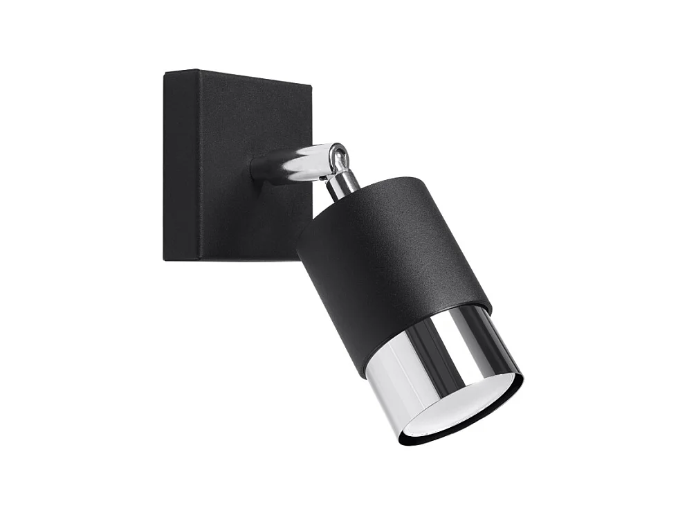 Wandlampen Alvor modern aus  Stahl - 1 lichtquellen 3000K - L.8 x H. cm - schwarz/chrom