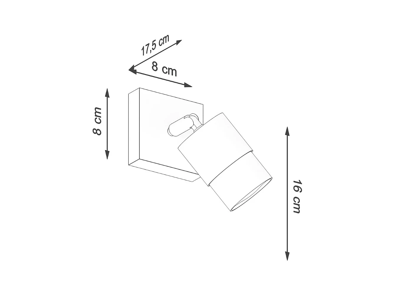 Wandlampen Alvor modern aus  Stahl - 1 lichtquellen 3000K - L.8 x H. cm - schwarz/chrom