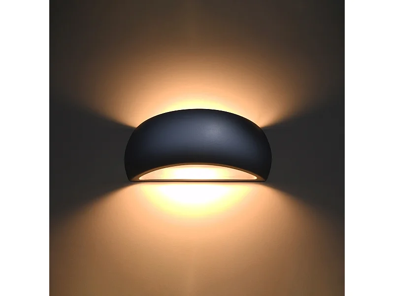 Appliques Torow moderne en céramique - 1 sources lumineuses 3000K - L.32 x H.14 cm - gris