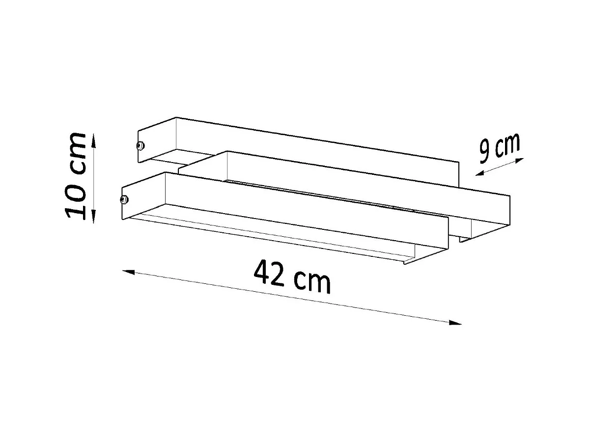 Lampade da parete Glacier moderno di acciaio - 2 sorgenti luminose 3000K - L.42 x A.10 cm - bianco