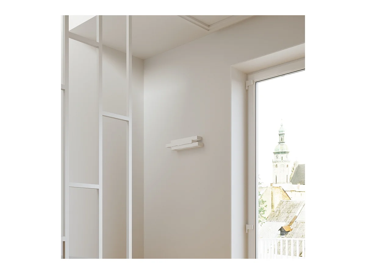 Lampade da parete Glacier moderno di acciaio - 2 sorgenti luminose 3000K - L.42 x A.10 cm - bianco