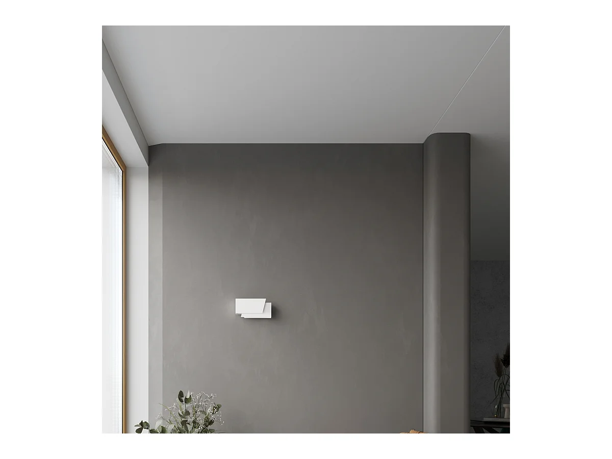 Wandlampen Foldeko modern aus  Stahl - 1 lichtquellen 3000K - L.20 x H. cm - Weiß