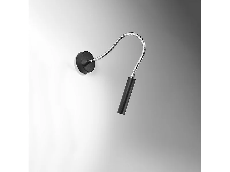 Appliques Xilar moderne en acier - 1 sources lumineuses 4000K - L.8 x H.52 cm - noir