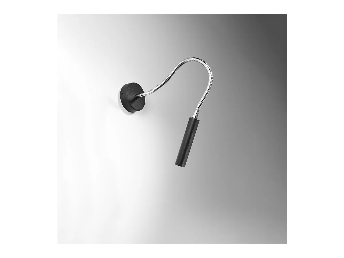 Lampade da parete Xilar moderno di acciaio - 1 sorgenti luminose 4000K - L.8 x A.52 cm - nero