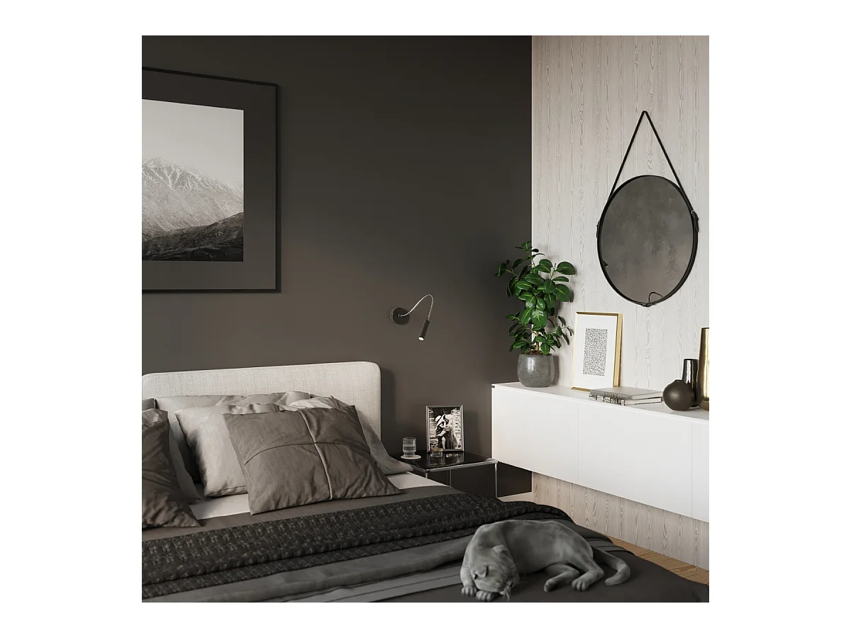 Lampade da parete Xilar moderno di acciaio - 1 sorgenti luminose 4000K - L.8 x A.52 cm - nero