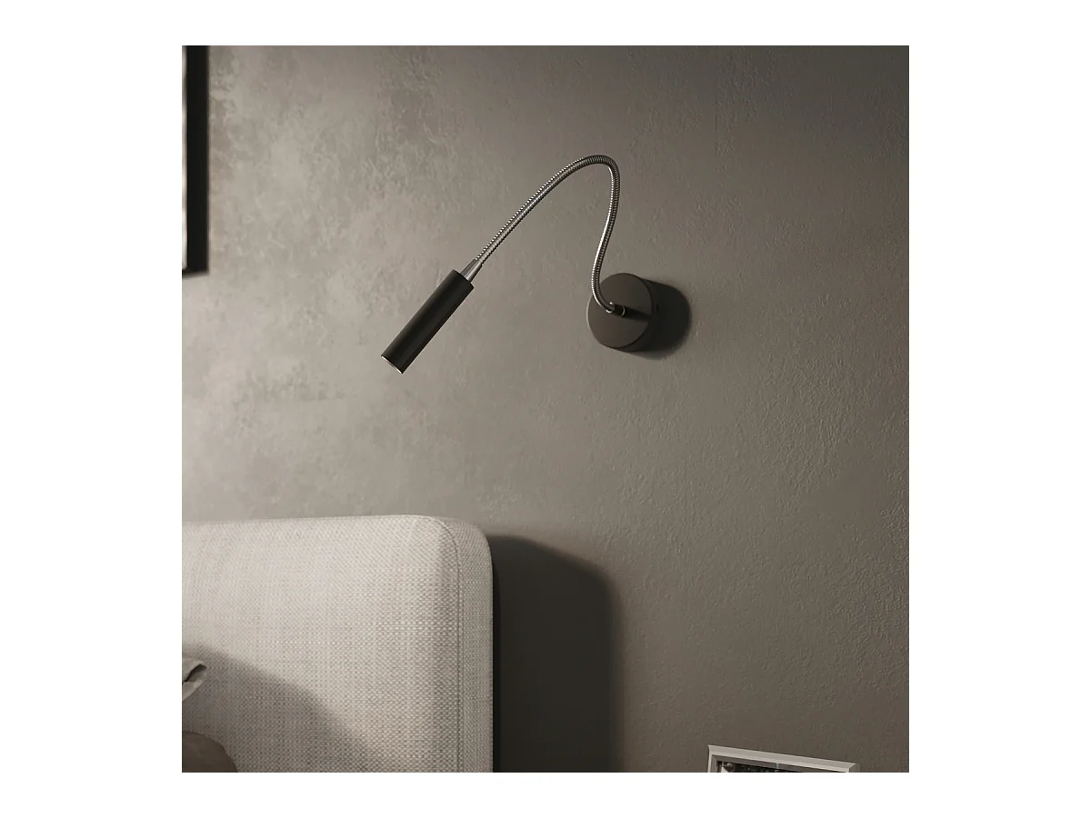 Lampade da parete Xilar moderno di acciaio - 1 sorgenti luminose 4000K - L.8 x A.52 cm - nero