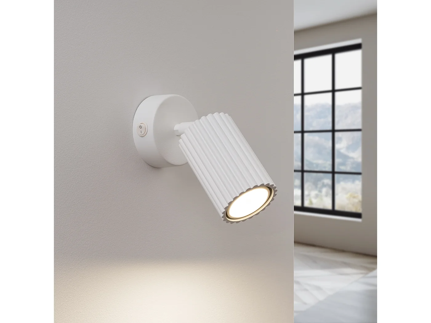 Wandleuchte Gloow minimalistisch aus  Aluminium - 1 lichtquellen 3000K - L.8 x H. cm - Weiß