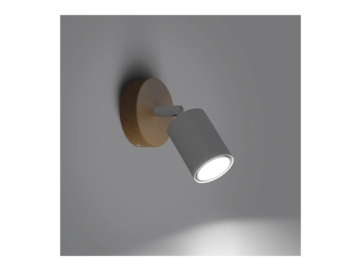 Wandlampen Flare modern van  - 1 lichtbronnen 4000K - L.16 x H.16 cm - wit hout