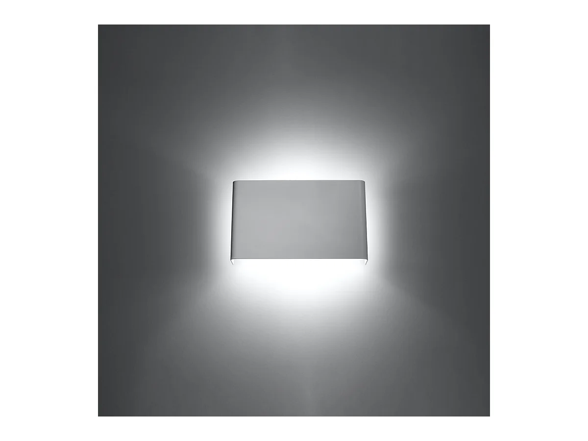 Lampade da parete Overaqua moderno di acciaio - 2 sorgenti luminose 4000K - L.25 x A.15 cm - bianco