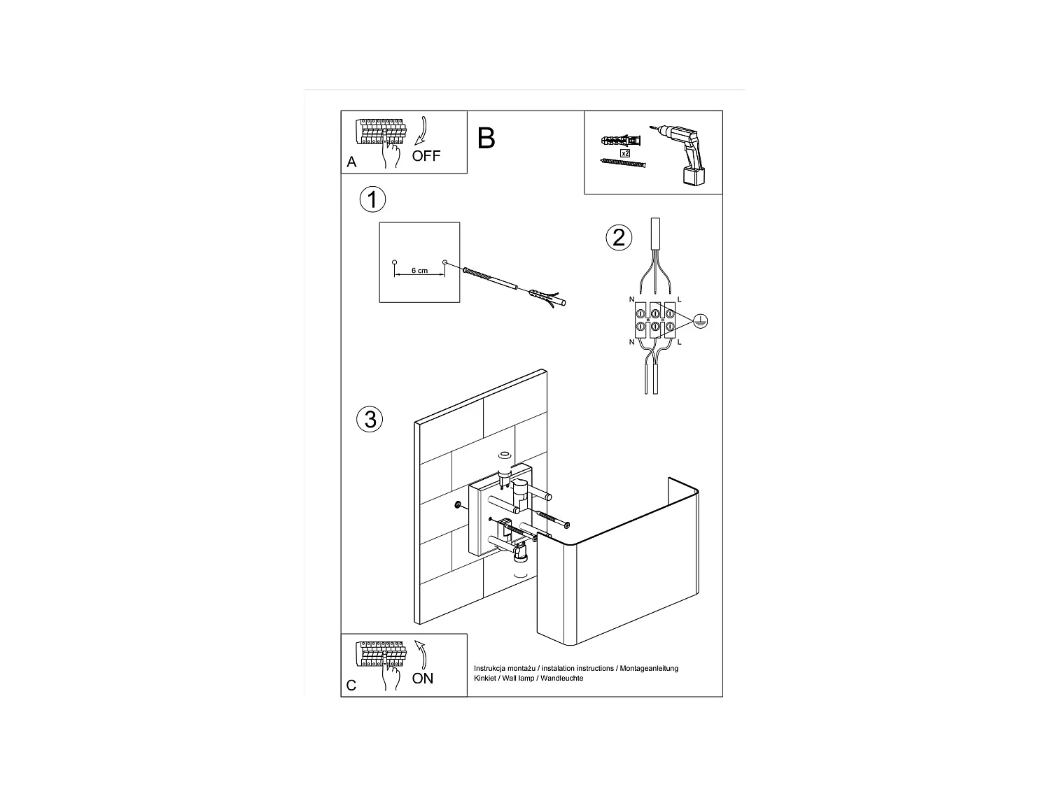 Lampade da parete Overaqua moderno di acciaio - 2 sorgenti luminose 4000K - L.25 x A.15 cm - bianco