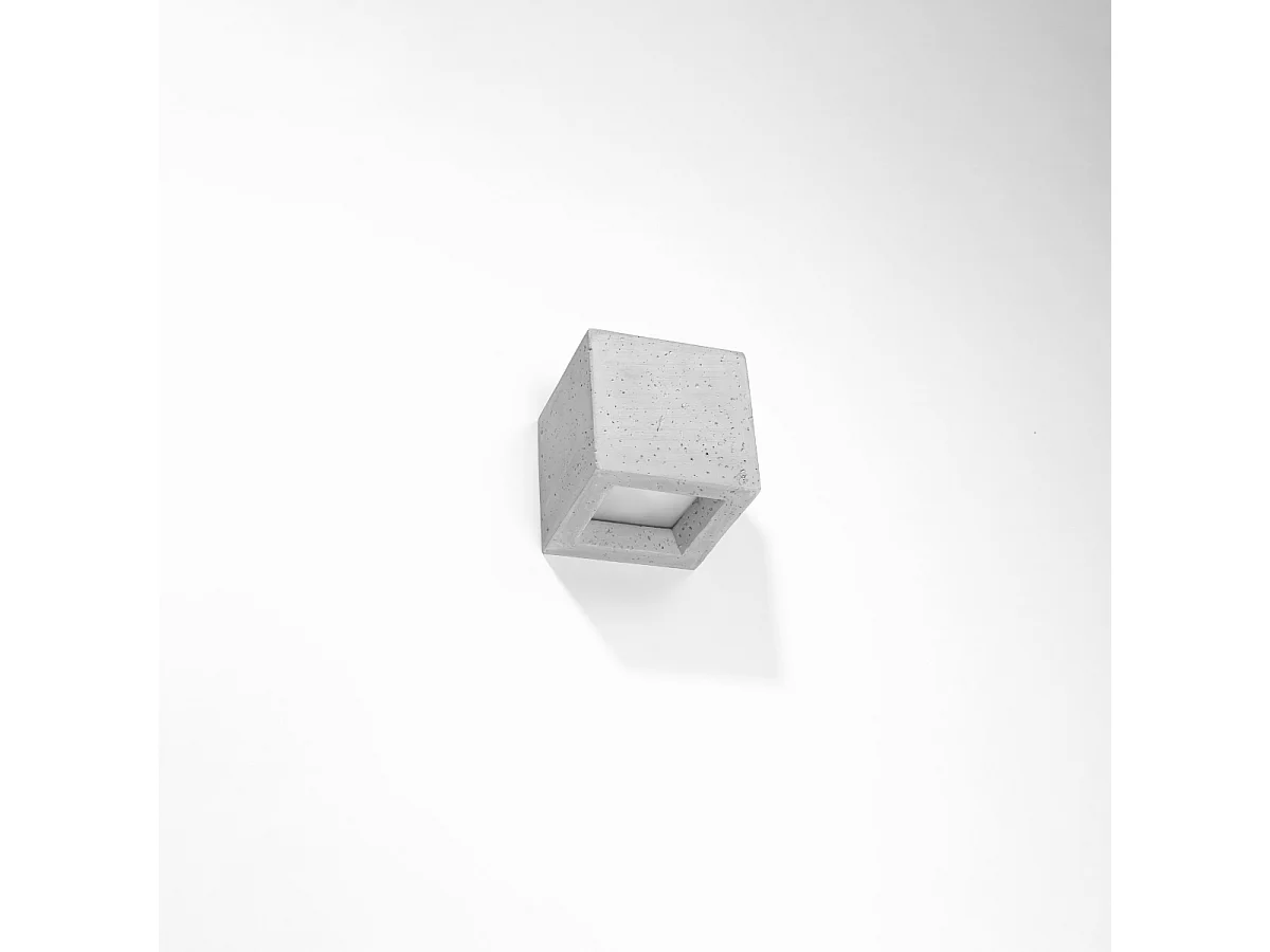 Appliques Astra moderne en béton/verre - 1 sources lumineuses 3000K - L.12 x H.10 cm - gris