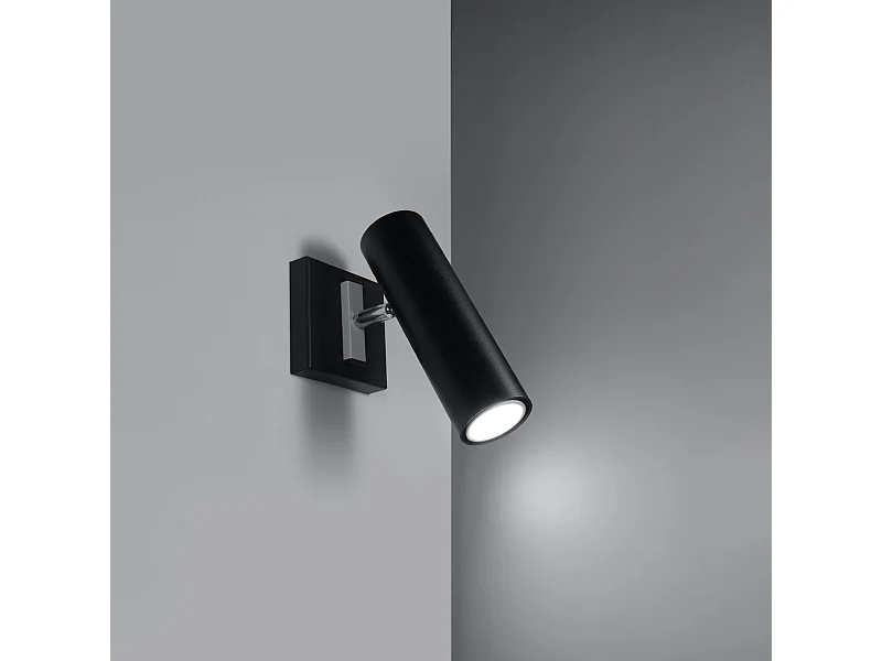 Appliques Invicta moderne en acier - 1 sources lumineuses 3000K - L.8 x H.20 cm - noir