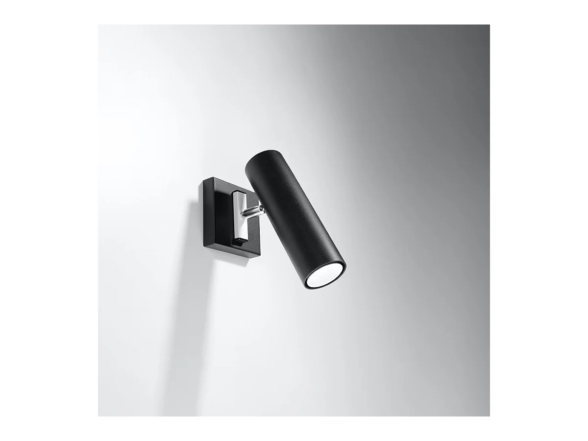 Appliques Invicta moderne en acier - 1 sources lumineuses 3000K - L.8 x H.20 cm - noir