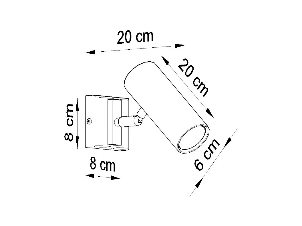 Appliques Invicta moderne en acier - 1 sources lumineuses 3000K - L.8 x H.20 cm - noir