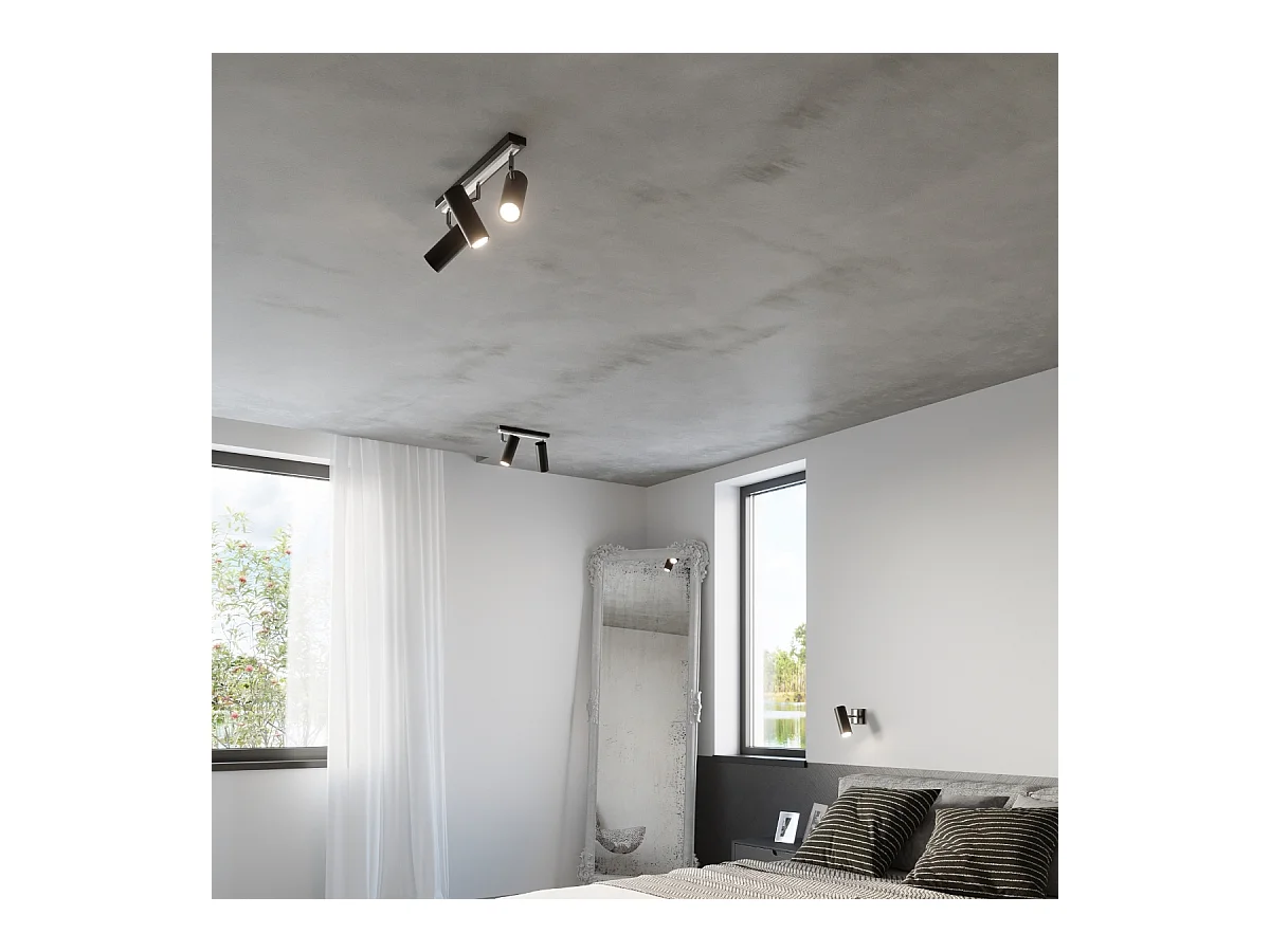 Appliques Invicta moderne en acier - 1 sources lumineuses 3000K - L.8 x H.20 cm - noir