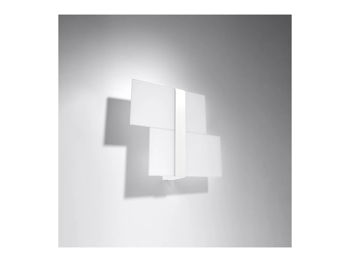 Lampade da parete Verre moderno di acciaio/vetro - 2 sorgenti luminose 3000K - L.39 x A.28 cm - bianco
