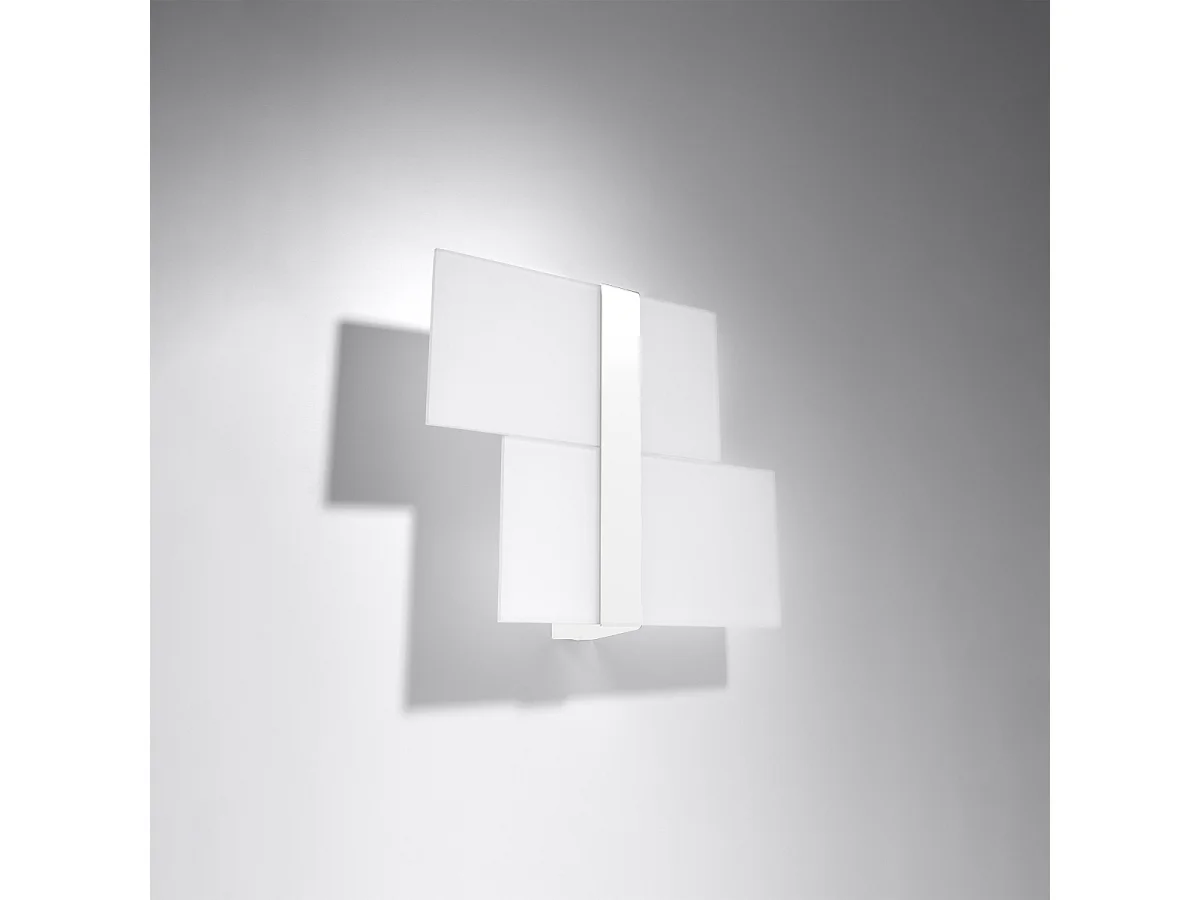 Appliques Verre moderne en acier/verre - 2 sources lumineuses 3000K - L.39 x H.28 cm - blanc