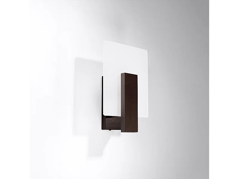 Wandlampen Nappo Scandinavisch van  - 1 lichtbronnen 4000K - L.16 x H.30,5 cm - wenge