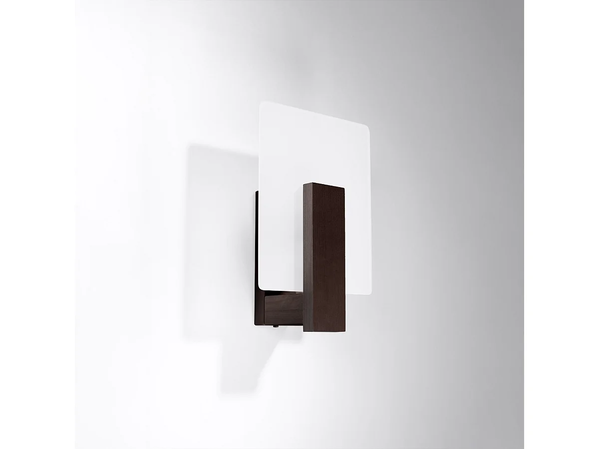 Wandlampen Nappo Scandinavisch van  - 1 lichtbronnen 4000K - L.16 x H.30,5 cm - wenge