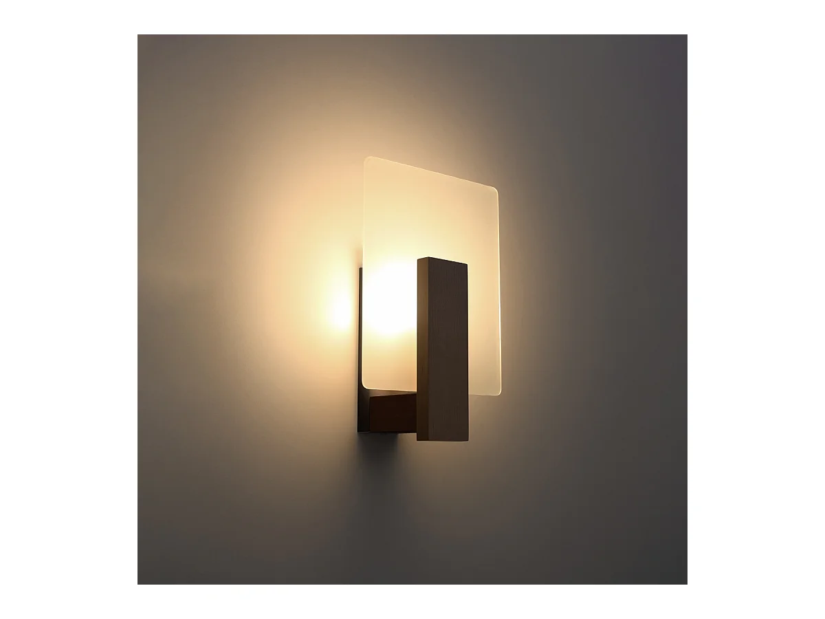 Wandlampen Nappo Scandinavisch van  - 1 lichtbronnen 4000K - L.16 x H.30,5 cm - wenge