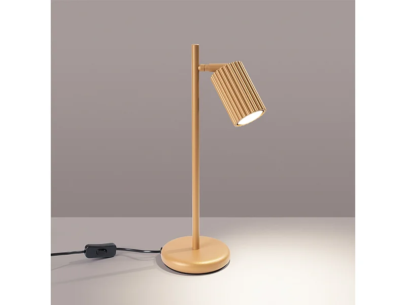 Lampe de bureau Gloow minimaliste en aluminium - 1 sources lumineuses 3000K - L.14,5 x H.43 cm - doré