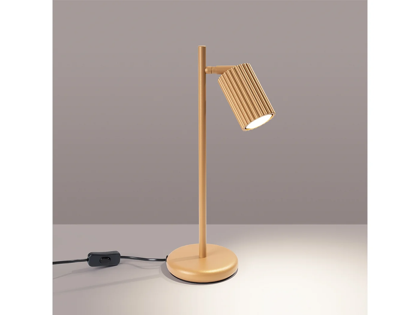 Lampe de bureau Gloow minimaliste en aluminium - 1 sources lumineuses 3000K - L.14,5 x H.43 cm - doré