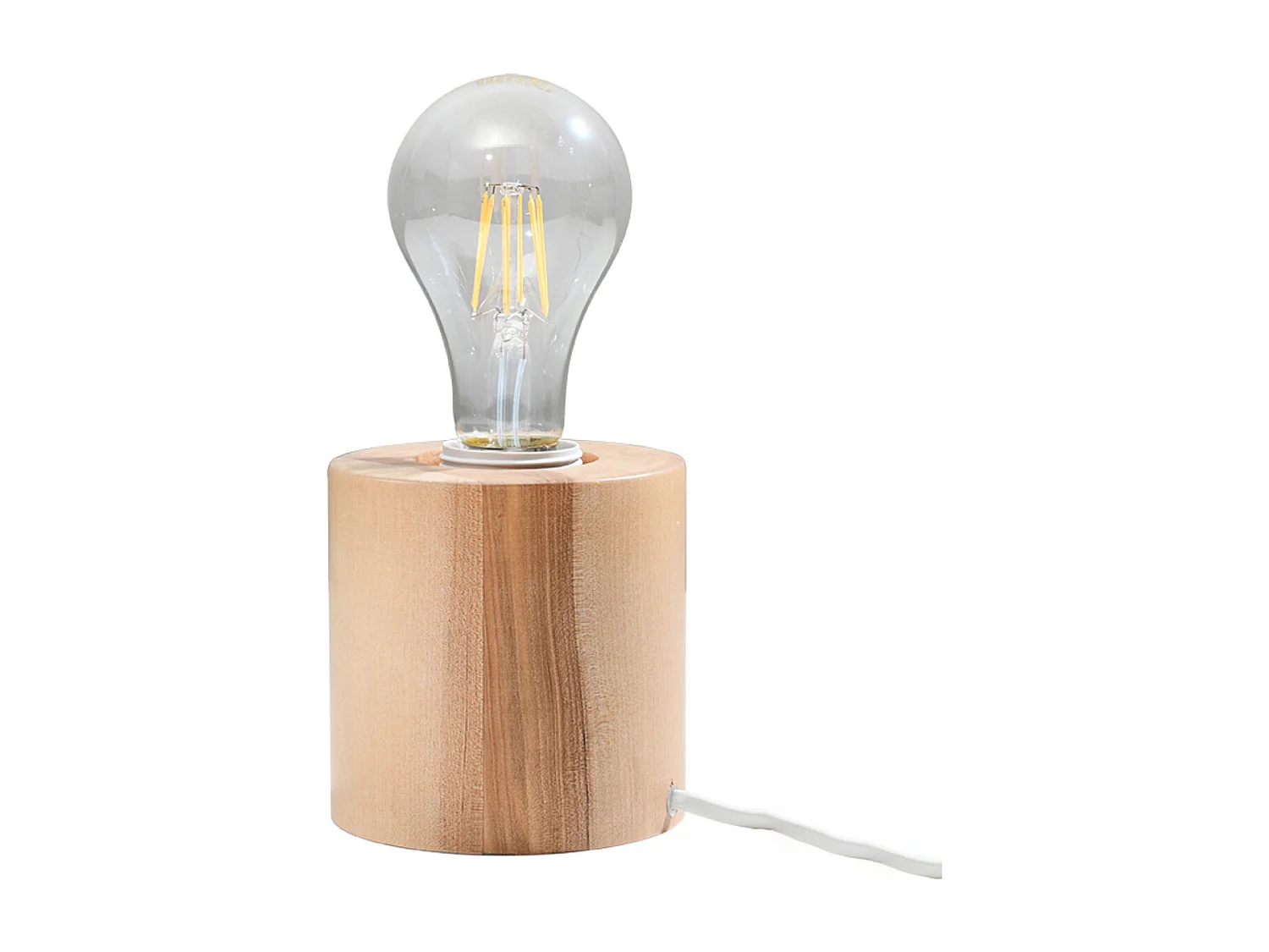 Lampes de bureau Nalvado scandinave en bois - 1 sources lumineuses 3000K - L.10 x H.10 cm - bois naturel