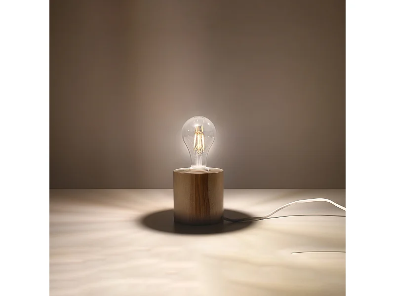 Bureaulampen Nalvado Scandinavisch van  - 1 lichtbronnen 3000K - L.10 x H.10 cm - natuurlijk hout