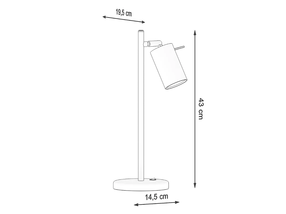 Lampes de bureau Briix moderne en acier - 1 sources lumineuses 3000K - L.14,5 x H.43 cm - blanc