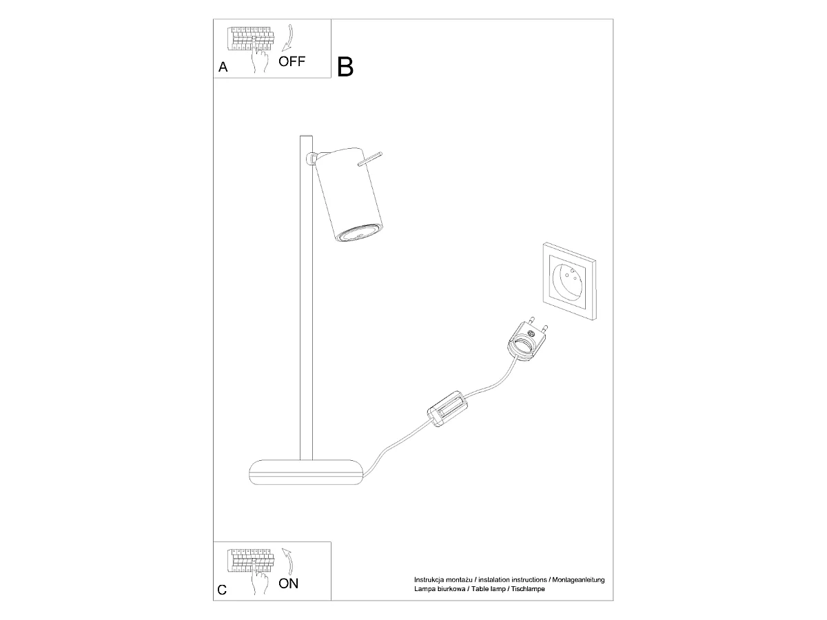 Lampes de bureau Briix moderne en acier - 1 sources lumineuses 3000K - L.14,5 x H.43 cm - blanc