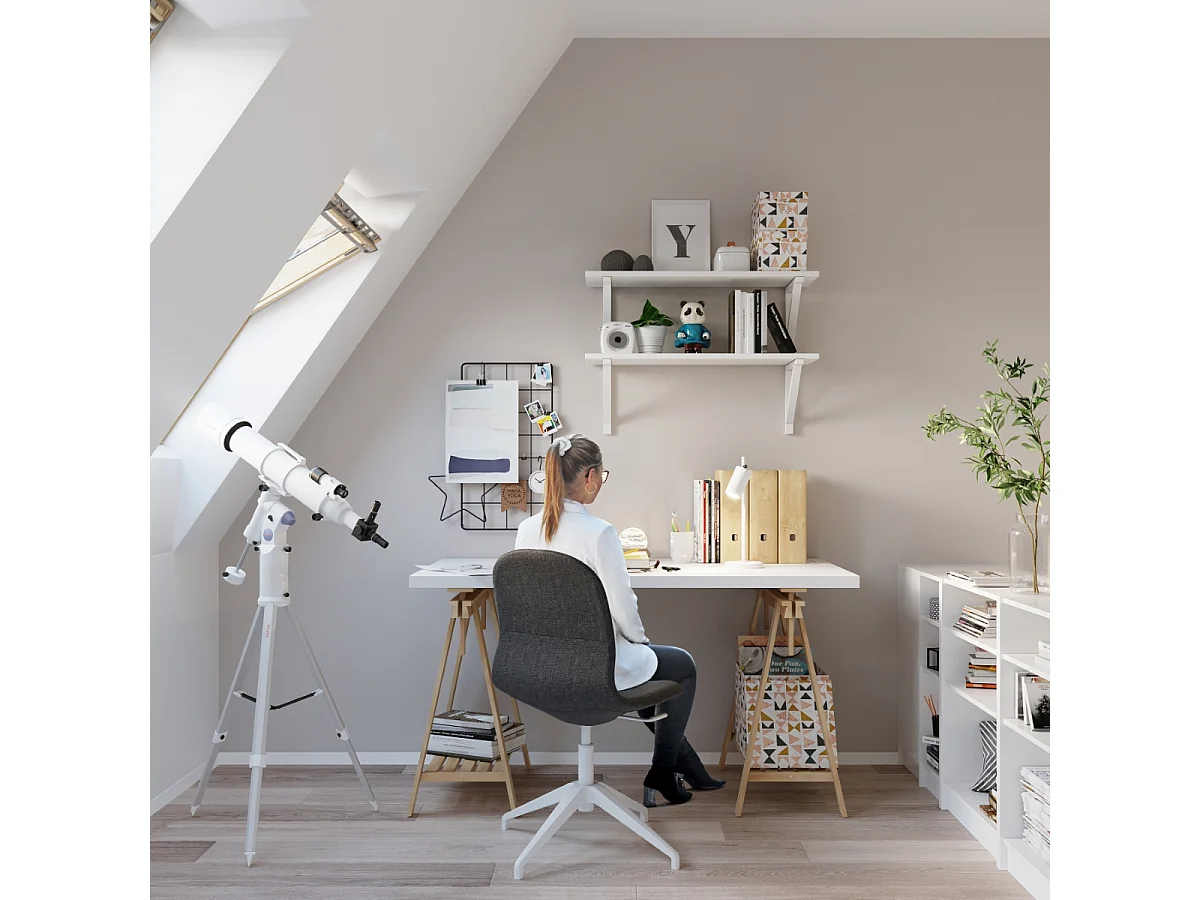 Lampes de bureau Briix moderne en acier - 1 sources lumineuses 3000K - L.14,5 x H.43 cm - blanc