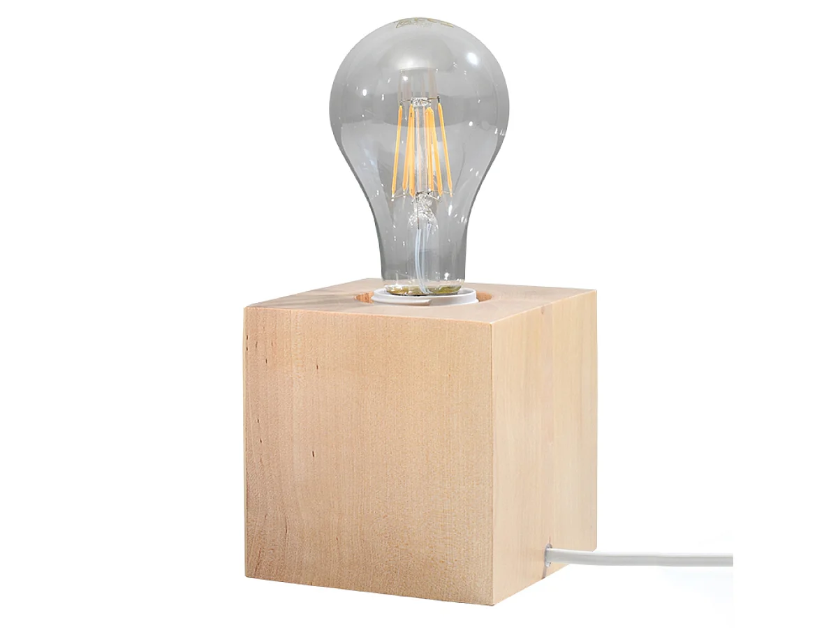 Bureaulampen Zxina Scandinavisch van  - 1 lichtbronnen 3000K - L.10 x H.10 cm - natuurlijk hout