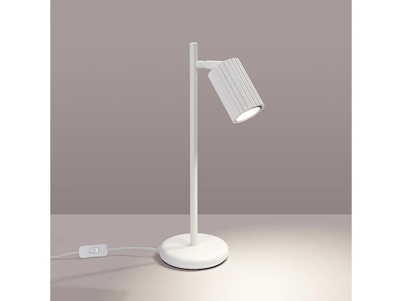 Lampa biurkowa minimalistyczny Gloow, aluminium - 1 źródło światła 3000K - L.14.5 x H.43 cm - biały