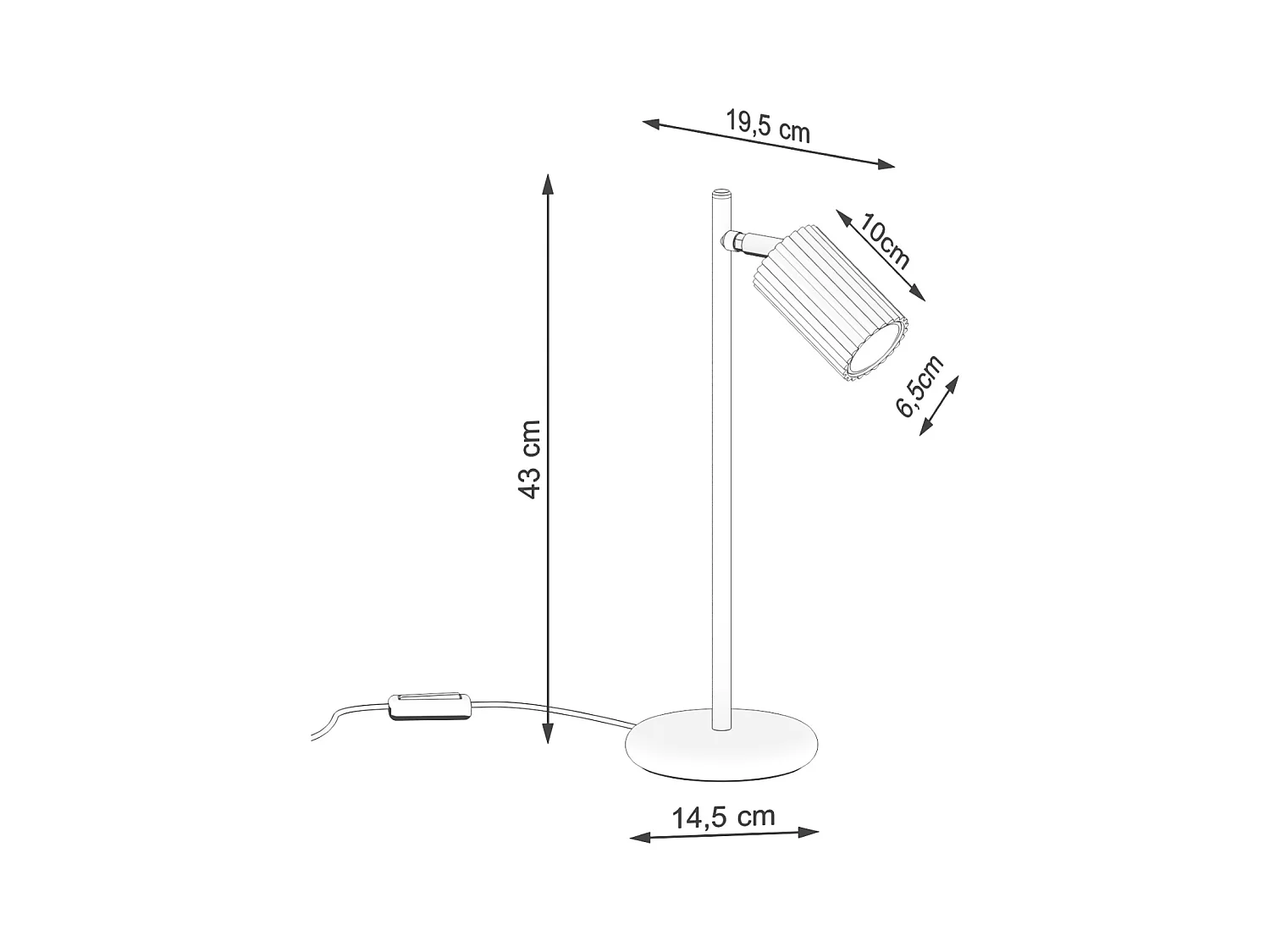 Lampa biurkowa minimalistyczny Gloow, aluminium - 1 źródło światła 3000K - L.14.5 x H.43 cm - biały