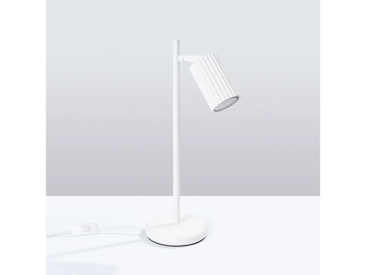 Lampe de bureau Gloow minimaliste en aluminium - 1 sources lumineuses 3000K - L.14,5 x H.43 cm - blanc