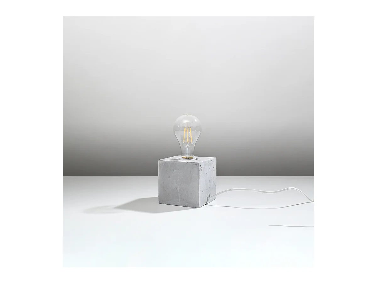 Lampy biurkowe industrialny Zxina, beton - 1 źródło światła 3000K - L.10 x H.10 cm - szary