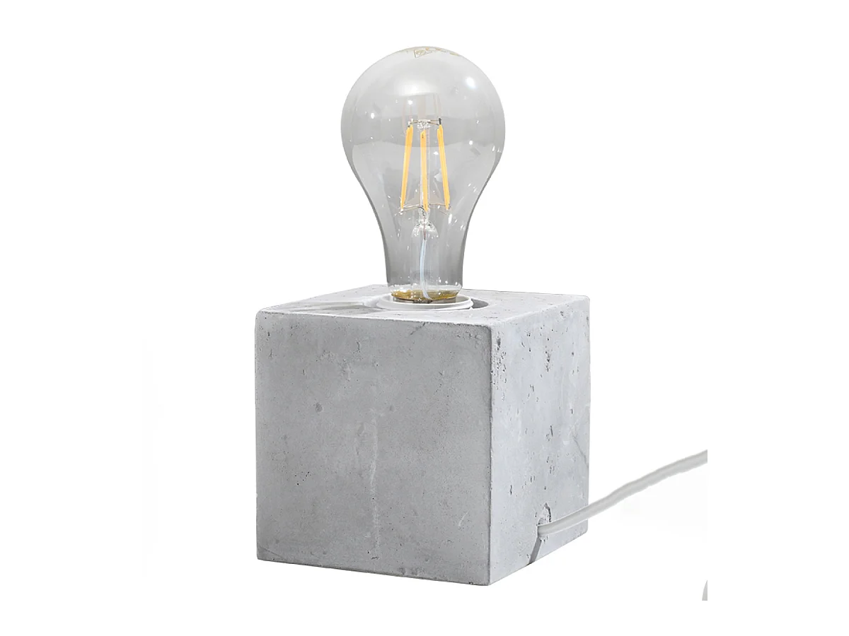 Lampy biurkowe industrialny Zxina, beton - 1 źródło światła 3000K - L.10 x H.10 cm - szary