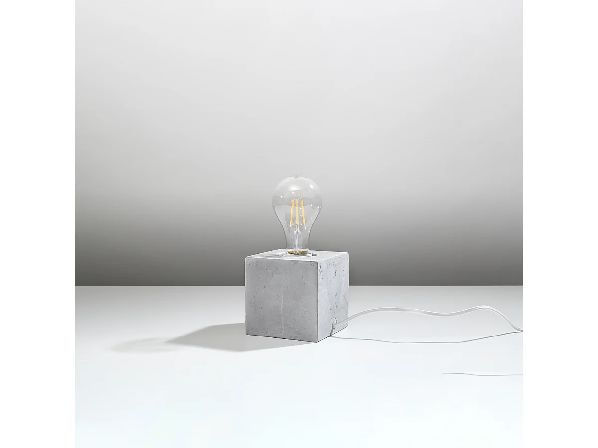 Lampes de bureau Zxina industriel en béton - 1 sources lumineuses 3000K - L.10 x H.10 cm - gris