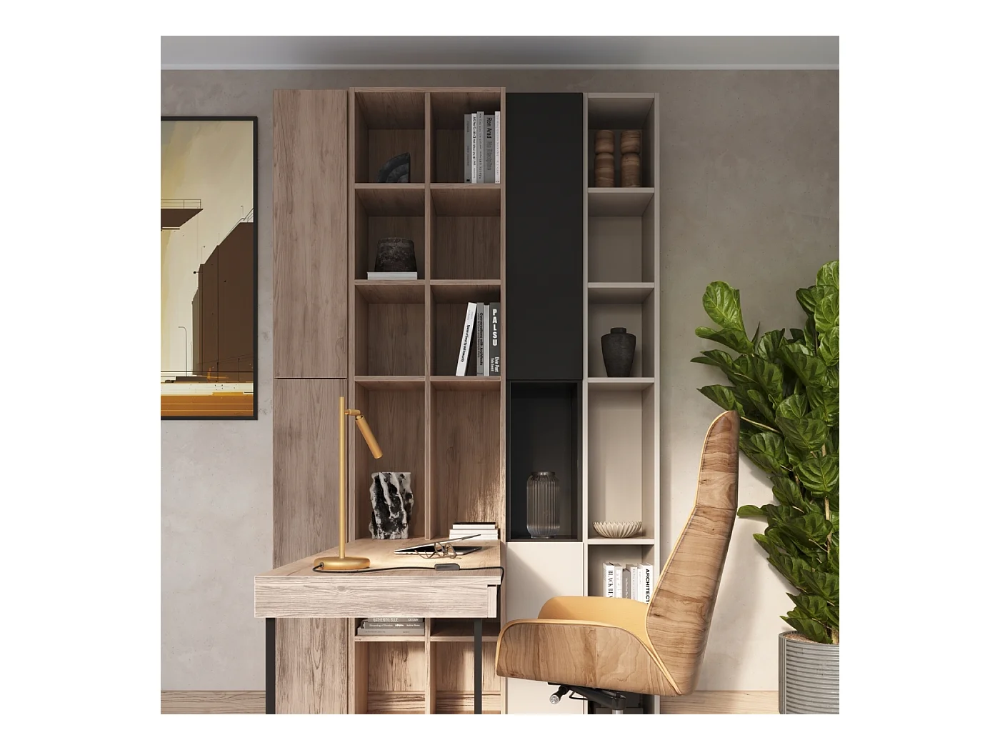 Lampa biurkowa nowoczesny Brill, stal - 1 źródło światła 3000K - L.14 x H.43 cm - złoty