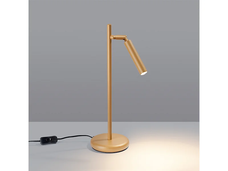 Lampe de bureau Brill moderne en acier - 1 sources lumineuses 3000K - L.14 x H.43 cm - doré