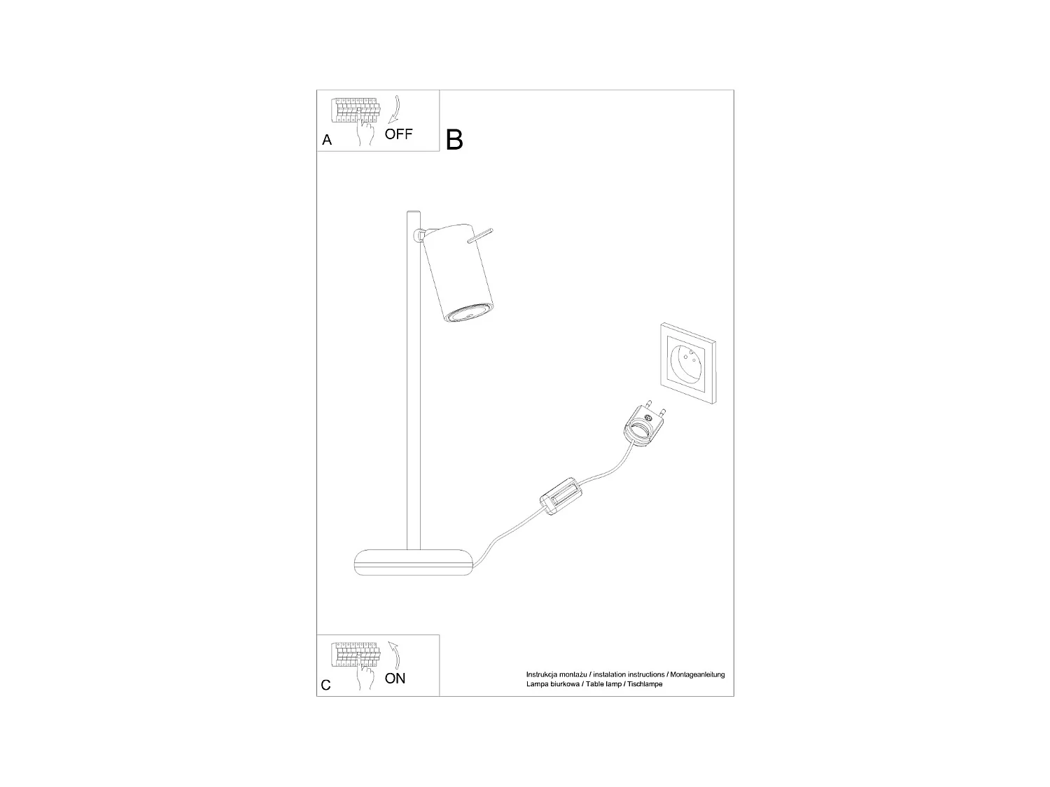 Lampy biurkowe nowoczesny Briix, stal - 1 źródło światła 3000K - L.14.5 x H.43 cm - czarny