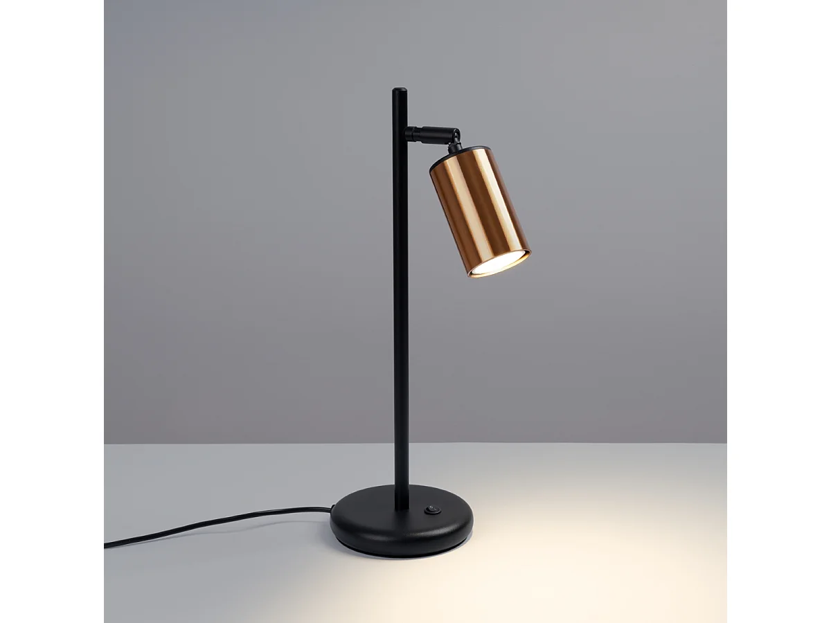 Schreibtischlampen Glois modern aus  Stahl - 1 lichtquellen 3000K - L.13 x H. cm - schwarz/kupfer