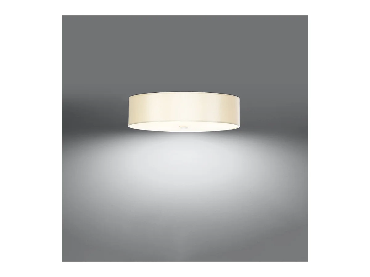 Plafony minimalistyczny Kalmaris, tkanina/szkło/stal - 5 źródło światła 3000K - L.50 x H.16 cm - biały